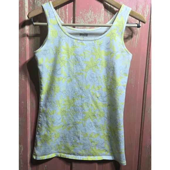 Duluth Trading Women Tank Top Cami Shirt Size Small Floral Layering Yellow Gray - Picture 1 of 7